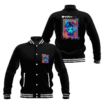 Discover Psychedelic Cyberpop Japanese Vaporwave Aesthetic Baseball Jackets