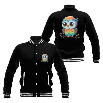 Discover Kawaii colorful owl Baseball Jackets