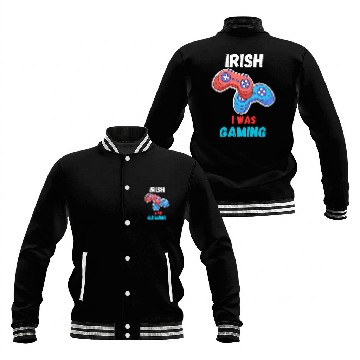 Discover Irish I Was Gaming St Patricks Day Baseball Jackets