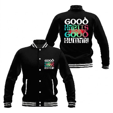 Discover Good habits create good human inspiration quotes Baseball Jackets