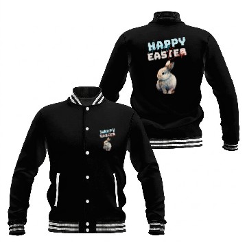Discover Funny Cute Happy Easter Bunny Baseball Jackets