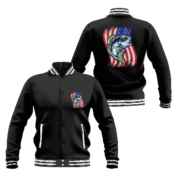 Discover US Bass Fish Baseball Jackets