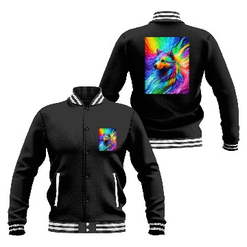 Discover Labrador Retriever with rainbow splashes of colors Baseball Jackets