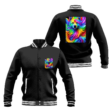 Discover Labrador Retriever with rainbow splashes of colors Baseball Jackets