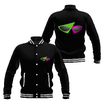 Discover 80s Retro Green and Pink Glasses Baseball Jackets