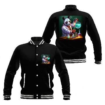 Discover Genius Panda: Whimsical Scientist Design Baseball Jackets