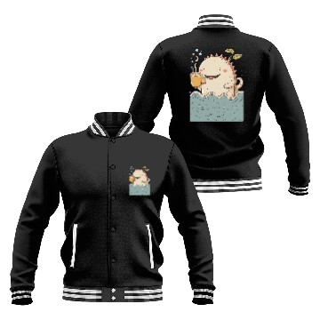 Discover Cute Axolotl & Coffee Kawaii Anime Axolotls Baseball Jackets