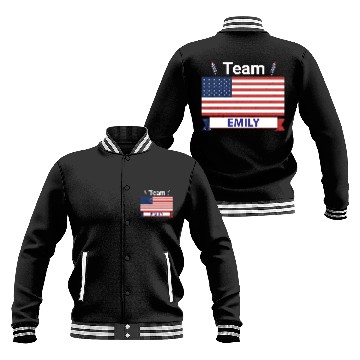 Discover Team Emily USA American Flag Stars Baseball Jackets
