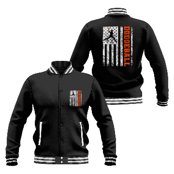 Discover American Flag Dodgeball Player Coach Team Sports Baseball Jackets