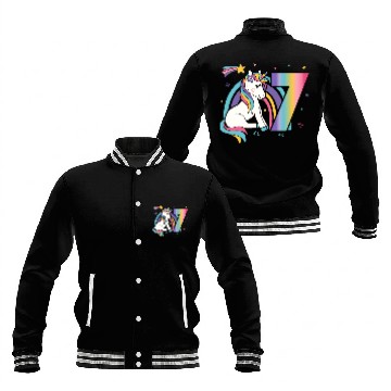 Discover 7th birthday Girls Unicorn Baseball Jackets