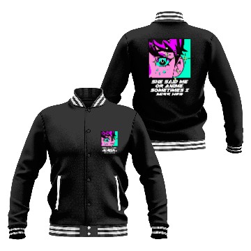 Discover She Said Me or Anime Couples Kawaii Lovers Cute Fu Baseball Jackets