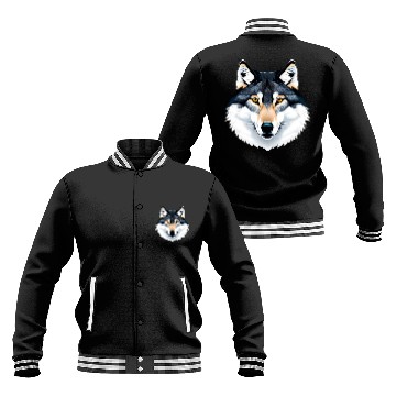 Discover Wolf howling at the moon graphic Baseball Jackets
