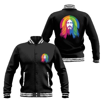 Discover Rainbow Jesus: Embrace Love, Faith, and LGBTQ Baseball Jackets