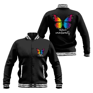 Discover Embrace Neurodiversity Butterfly Autism Awareness Baseball Jackets