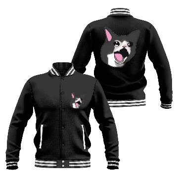 Discover Yamero Crying Screaming Cat Meme Cute Japanese Baseball Jackets