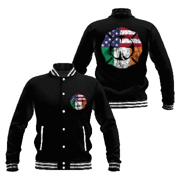Discover St Patricks Day Firefighter Irish American Flag Baseball Jackets