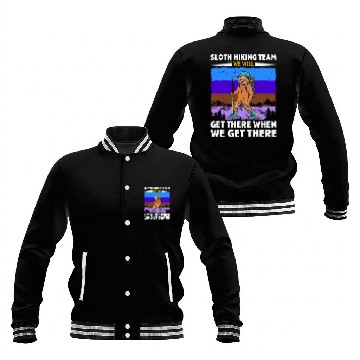 Discover Sloth Hiking Team Wanderlust funny Mountaineer Baseball Jackets