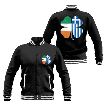 Discover Greek Irish Shamrock Greece Ireland St Patrick'S D Baseball Jackets