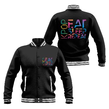 Discover Eat Sleep K Pop Repeat Kpop Korean Hangul Seoul Baseball Jackets