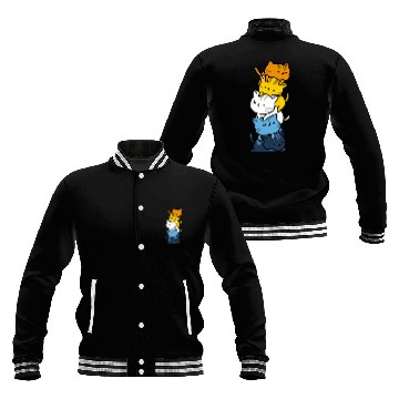 Discover Kawaii Cat Pile Aroace Pride Flag Baseball Jackets
