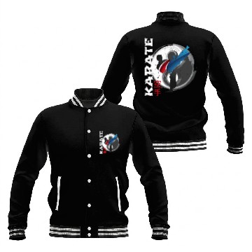 Discover Martial Side Kick Ying Yang Karate Baseball Jackets
