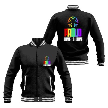 Discover Love is Love Baseball Jackets LGBTQ Pride Rainbow Flag Proud