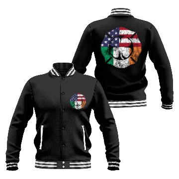 Discover Firefighter St Patric Day Irish American Flag Baseball Jackets