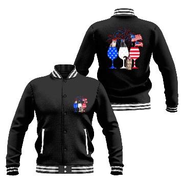 Discover Cat 4Th Of July Red White Blue Wine Baseball Jackets