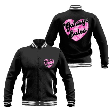 Discover Garage Sales pink camo heart Baseball Jackets