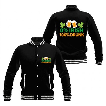 Discover 0 Irish 100 Drunk Saint Patrick'S Day Beer Baseball Jackets