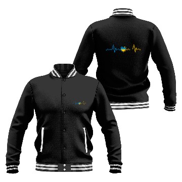 Discover Ukrainian Flag Ukraine Heartbeat Ukrainian Herzsch Baseball Jackets