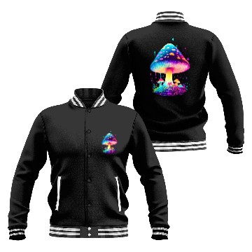 Discover Enchanting Fungi: A Neon Wonderland Baseball Jackets