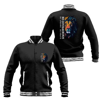 Discover Be courageous, Be strong and courageous, Lion Head Baseball Jackets