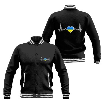 Discover Heartbeat Ukraine Heart Ukrainian Flag Baseball Jackets