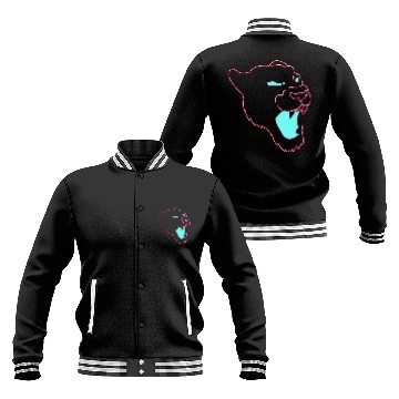 Discover Neon Panther Graphic Illustration hipster yellow Baseball Jackets