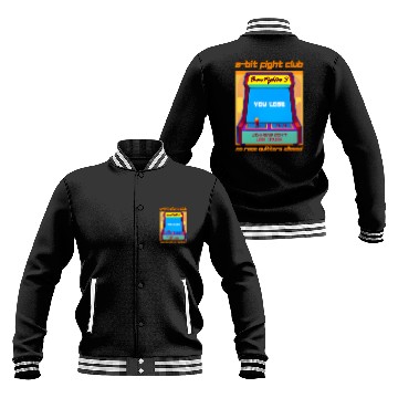 Discover Funny Retro Gaming 80s Arcade 8-Bit Gamer Humor Baseball Jackets
