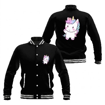 Discover Cute Dancing Unicorn, Joyful Fantasy Design Baseball Jackets