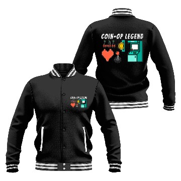 Discover Coin Op Legend Arcade Gaming 80s Retro Gamer Baseball Jackets