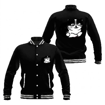 Discover Black And White Cat Baseball Jackets