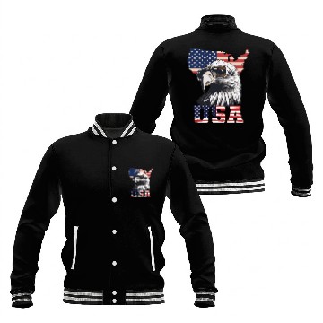 Discover gift idea bald eagle american flag Baseball Jackets
