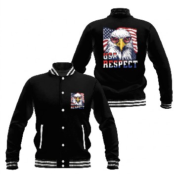 Discover gift idea bald eagle american flag Baseball Jackets