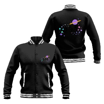 Discover Angel Numbers 555 Purple Saturn with Stars Baseball Jackets