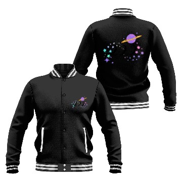 Discover Angel Numbers 222 Purple Saturn with Stars Baseball Jackets