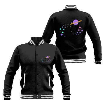 Discover Angel Numbers 777 Purple Saturn with Stars Baseball Jackets