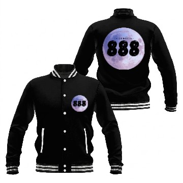 Discover Purple Moon Angel Numbers 888 Baseball Jackets