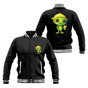 Discover Refreshing Alien Lemonade: Green & Yellow Blend Baseball Jackets