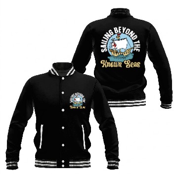 Discover Sailing Beyond The Known Seas Columbus Day Baseball Jackets