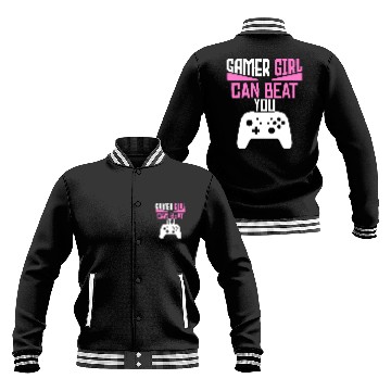 Discover Gamer Girl Can Beat You Baseball Jackets