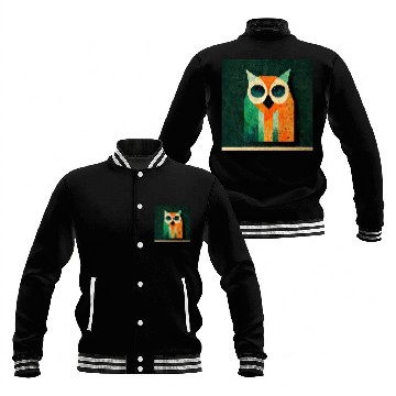 Discover Mod Owl: Drippy Color Owl Baseball Jackets