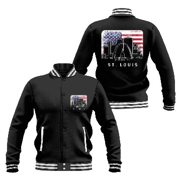 Discover St. Louis Missouri American Flag Vintage Baseball Jackets
